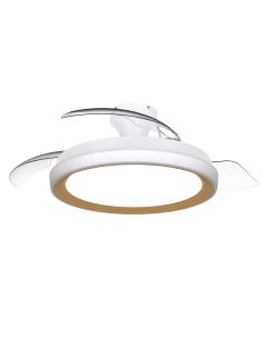 Ventilador de techo LED BLISS oro 28W+35W CCT 2700-6500K 4000lm Ø106cm motor DC silencioso mando RF
