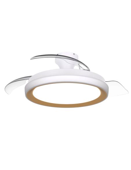 Ventilateur de plafond LED BLISS Gold 28W+35W, température de couleur 2700-6500K, flux lumineux 4000lm, diamètre 106 cm, moteur 