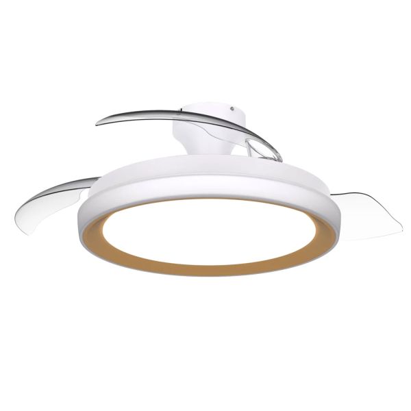 BLISS Gold LED- Lüfter 28W+35W Farbtemperatur 2700-6500K 4000lm Ø106cm Leiser Gleichstrommotor Funkfernbedienung