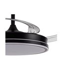 EVO LED- Lüfter in Schwarz mit einziehbaren Flügeln, 72 W, 7920 lm Farbtemperatur, dimmbar, Smart-TV