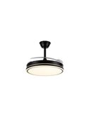 Ventilador de Techo LED NIGHT EVO M Negro LED 60W CCT Regulable 6600Lm DC Aspas Retráctiles Smart Ø106cm