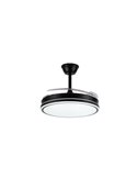 Ventilateur de plafond EVO noir à LED avec pales rétractables, 72 W, 7 920 lm, température de couleur variable, intelligent