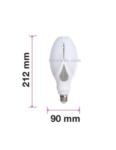 Dimensiones Bombilla LED E27 potente | Vtac Pro 285 | Bombilla LED potente | LeonLeds Iluminación