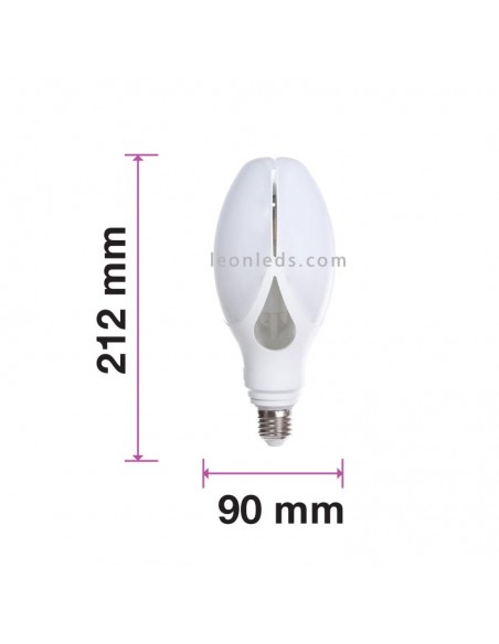 Dimensiones Bombilla LED E27 potente | Vtac Pro 285 | Bombilla LED potente | LeonLeds Iluminación