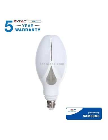 Bombilla LED E27 40W | Bombilla LED E27 Vtac Pro | Bombilla LED potente de 40W 285 | LeonLeds Iluminación