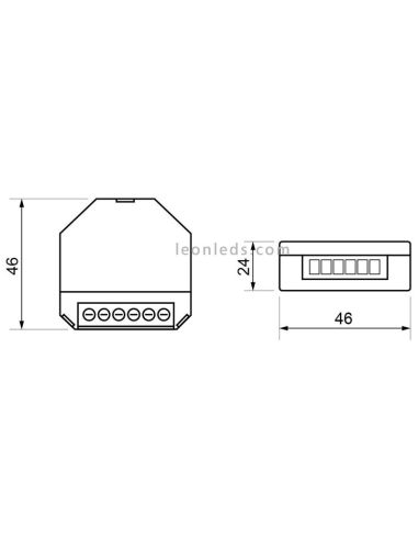 Dimensiones de pastilla RE-PLA-LE2 | LeonLeds Iluminación