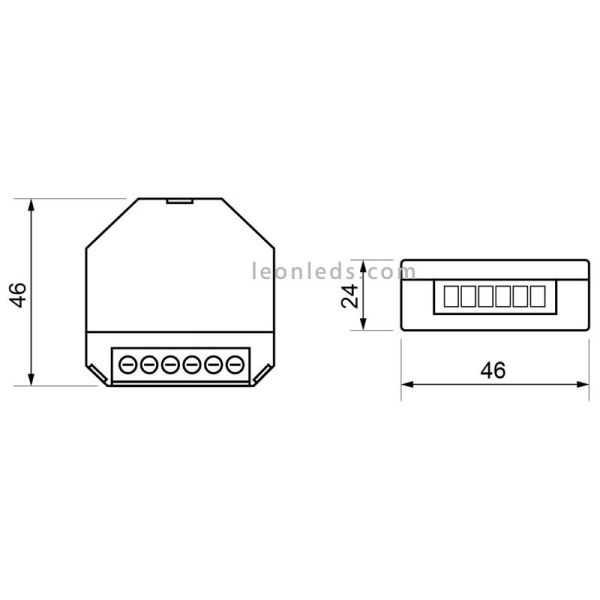 Dimensiones de pastilla RE-PLA-LE2 | LeonLeds Iluminación
