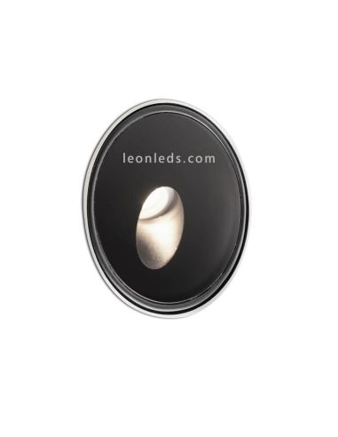 Baliza LED Empotrable Dang redonda para exterior 3W Negro 3000K Faro Barcelona | LeonLeds