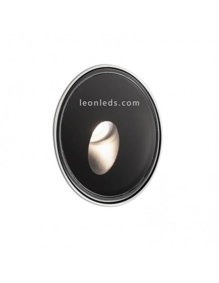 Baliza LED Empotrable Dang redonda para exterior 3W Negro 3000K Faro Barcelona | LeonLeds