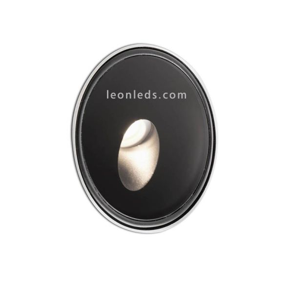 Baliza LED Empotrable Dang redonda para exterior 3W Negro 3000K Faro Barcelona | LeonLeds