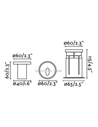 3W 3000K Noir Dang Encastré Extérieur LED Balise par Faro | Balise de jardin LED encastrable | Éclairage LeonLeds