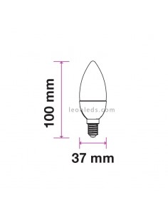Bombilla LED E14 Vela 5.5W 6400K Luz Fría Vtac gama Pro Opaca | LeonLeds Iluminación LED 2