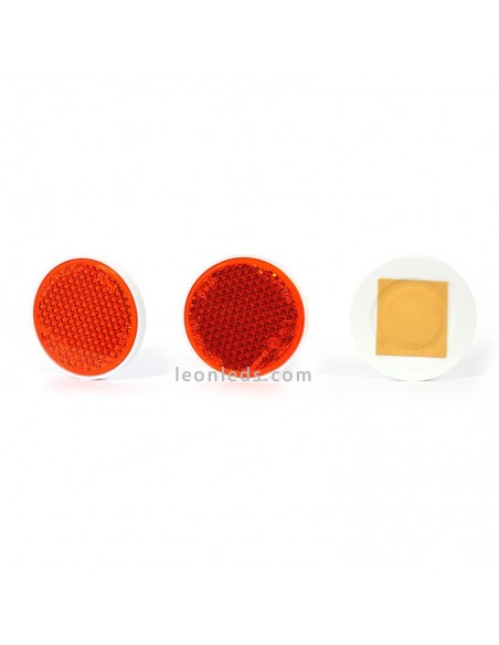Catadioptricos redondos adhesivos Rojo Naranja y Blanco | LeonLeds Iluminación