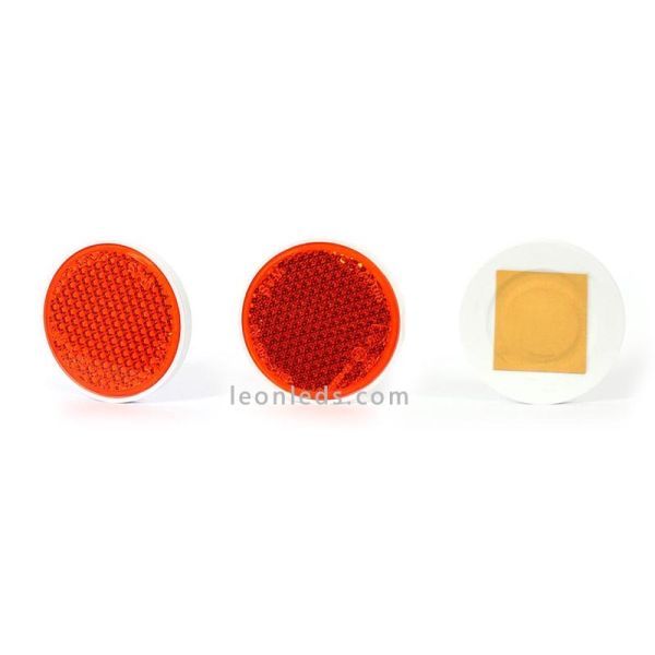 Catadioptricos redondos adhesivos Rojo Naranja y Blanco | LeonLeds Iluminación