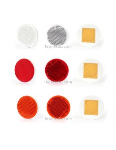 Catadioptricos redondos adhesivos Rojo Naranja y Blanco | LeonLeds Iluminación