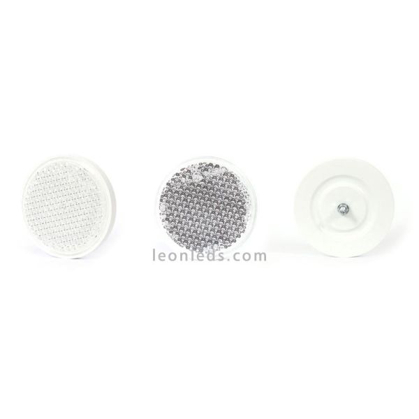 Catadióptrico Redondo con tornillo de 3 colores y 85 mm | LeonLeds Iluminación