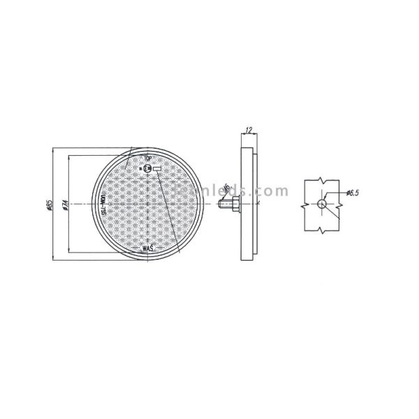 Réflecteur rond avec vis de 3 couleurs et 85 mm | Éclairage LeonLeds