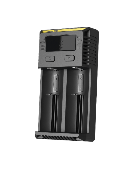 Chargeur Nitecore I2 avec indicateur LED | Chargeur 2 emplacements pour batteries 18650 et 26650 | Éclairage LeonLeds