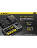 Cargador Nitecore I2 con indicador LED | Cargador de 2 Bahias para baterias 18650 26650 | LeonLeds Iluminación