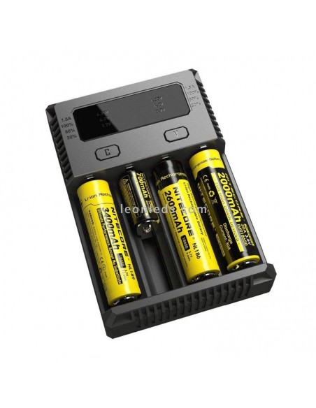 Cargador Nitecore I4 para 4 baterias | Cargador 4 Bahias con indicador de carga | LeonLeds Iluminación