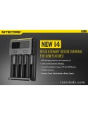 Chargeur Nitecore I4 pour 4 batteries | Chargeur 4 baies avec indicateur de charge | Éclairage LeonLeds