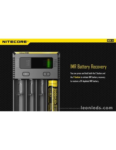 Cargador Nitecore I4 para 4 baterias | Cargador 4 Bahias con indicador de carga | LeonLeds Iluminación