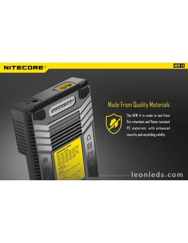 Carregador Nitecore I4 para 4 baterias | Carregador de 4 compartimentos com indicador de carga | Leon Iluminação LED