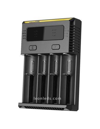 Cargador Nitecore I4 para 4 baterias | Cargador 4 Bahias con indicador de carga | LeonLeds Iluminación