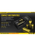 Cargador de 2 bahías Nitecore D2 | Cargador Nitecore D2 | Cargador para 2 baterias | LeonLeds Iluminación