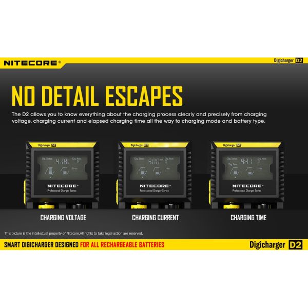 Nitecore D2 Batterie-Ladegerät mit 2...