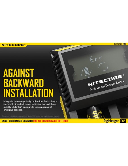 Chargeur Nitecore D2 2 baies | Chargeur Nitecore D2 | Chargeur pour 2 batteries | Éclairage LeonLeds