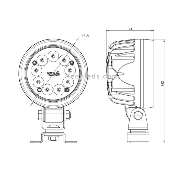 Faro Led Redondo Largo alcance 5000Lm de Was al mejor precio | LeonLeds Iluminación