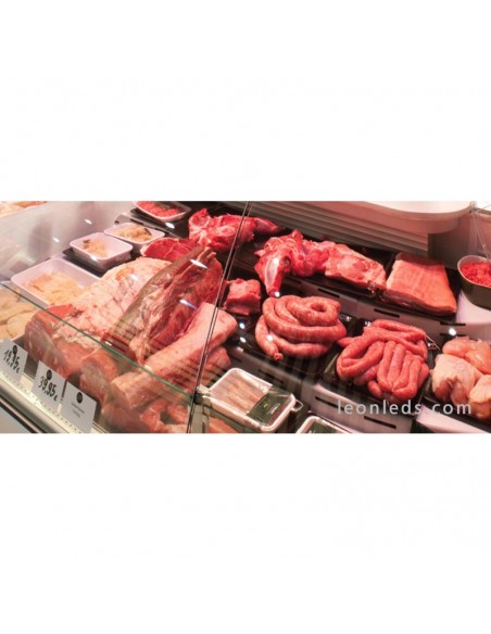 Carne Iluminada com Alimentos Especiais Downlight | Iluminar açougue com LEDs | Leon Iluminação LED