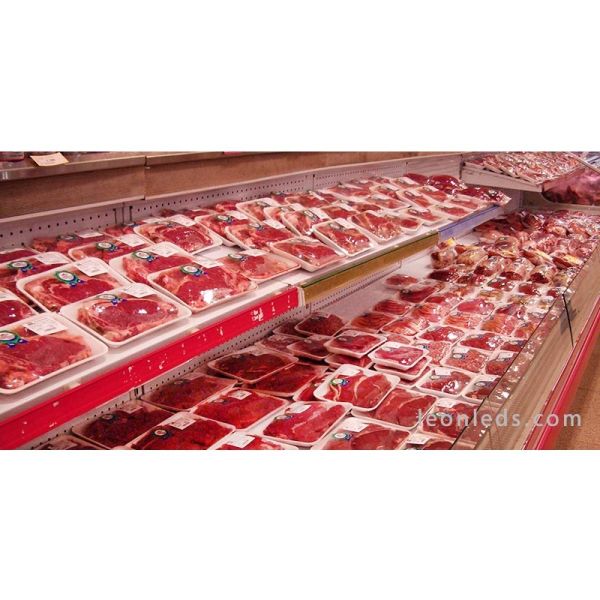 Carne Iluminada com Alimentos Especiais Downlight | Iluminar açougue com LEDs | Leon Iluminação LED
