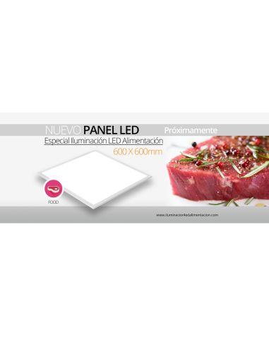 Panel LED 60x60 para iluminar carnes rojas | Panel LED especial alimentación | LeonLeds Iluminación