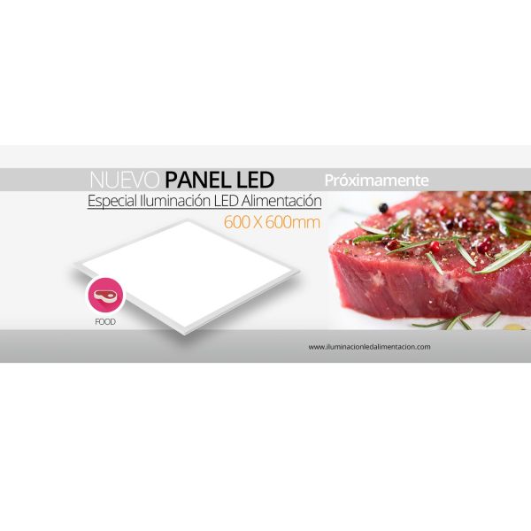 Panel LED 60x60 para iluminar carnes rojas | Panel LED especial alimentación | LeonLeds Iluminación