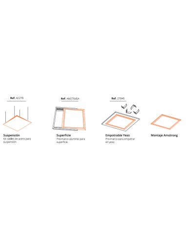 Formas de instalar un panel de 60x60Cm | Panel LED de 60x60 superficie empotrado suspensión | LeonLeds Iluminación