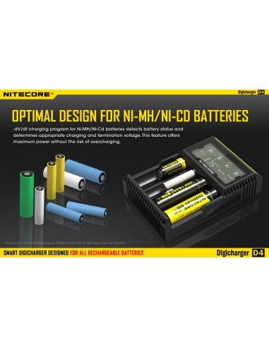 Cargador Nitecore D4 con pantalla LCD | Cargador para 4 batería | Nitecore D4 | LeonLeds Iluminación