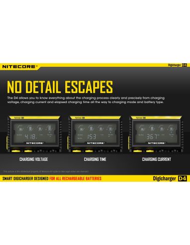 Cargador Nitecore D4 con pantalla LCD | Cargador para 4 batería | Nitecore D4 | LeonLeds Iluminación