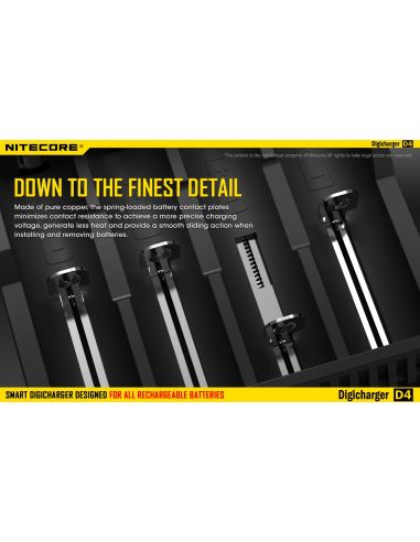 Chargeur de batterie Nitecore D4 avec...