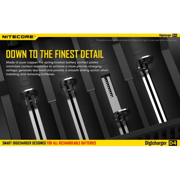 Chargeur de batterie Nitecore D4 avec...