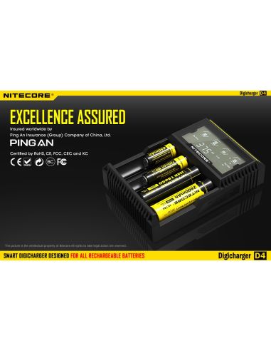 Nitecore D4 Akku-Ladegerät mit 4...