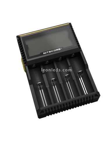 Carregador Nitecore D4 com Display LCD | Carregador para 4 baterias | Nite Núcleo D4 | Leon Iluminação LED
