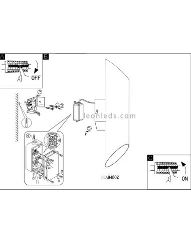 Applique murale LED en acier inoxydable | Applique d'extérieur LED Agolada par Eglo Lighting | Éclairage LeonLeds
