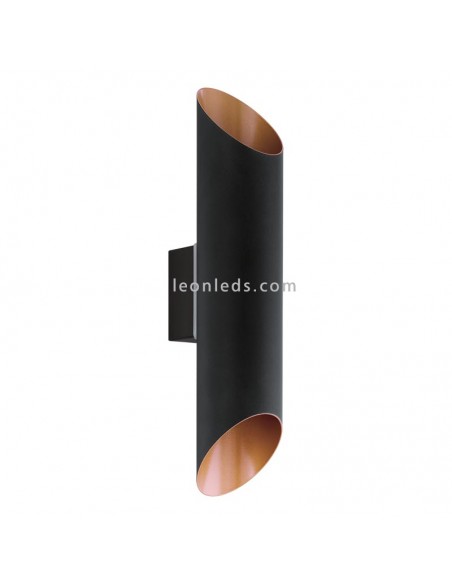 Aplique LED de pared exterior | Aplique LED Agolada Negro | Aplique LED moderno para exterior | LeonLeds