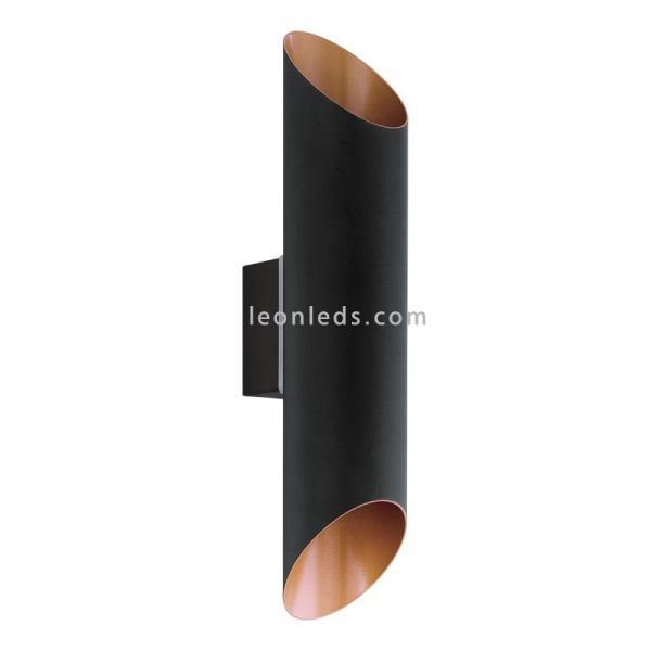 Aplique LED de pared exterior | Aplique LED Agolada Negro | Aplique LED moderno para exterior | LeonLeds