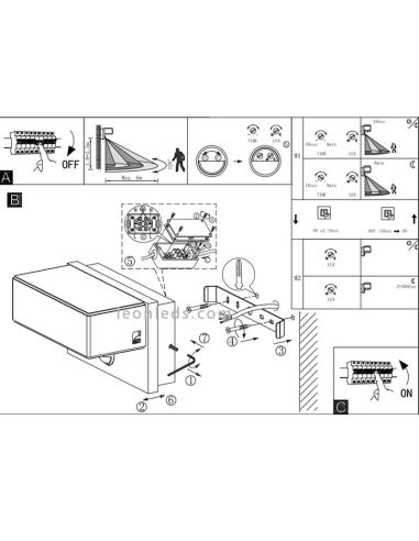 Manual de instalación de Aplique LED con sensor de Eglo | Manuel de instalación de Aplique Azzinano | LeonLeds Iluminación