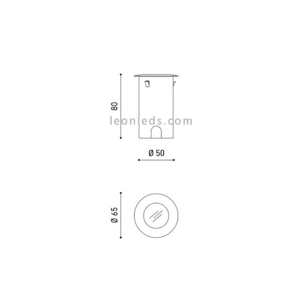 Baliza Empotrable de suelo Led Dark para iluminar ascendentemente | LeonLeds Iluminación