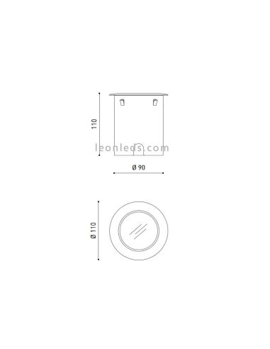 Farol de chão embutido Led Dark M para iluminar para cima | Leon Iluminação LED