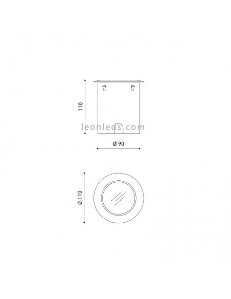 Balise encastrable au sol Led Dark M pour éclairer vers le haut | Éclairage LeonLeds